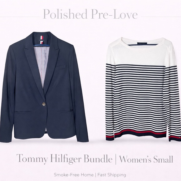 Tommy Hilfiger Jackets & Blazers - Tommy Hilfiger Jacket & Sweater Bundle Women’s Medium Preppy Workwear